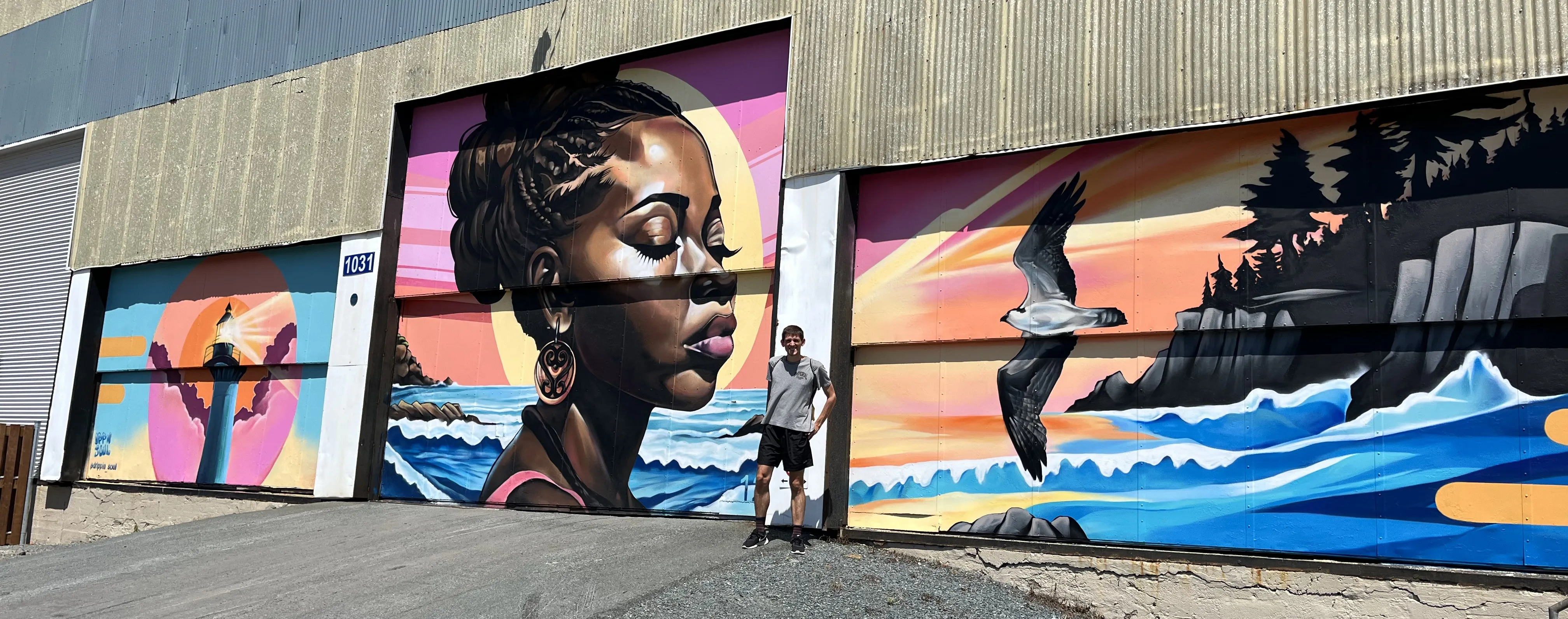 A rocketship in space.